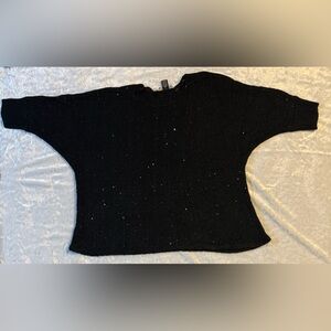 Ashley Stewart Black Glitter Knit Top